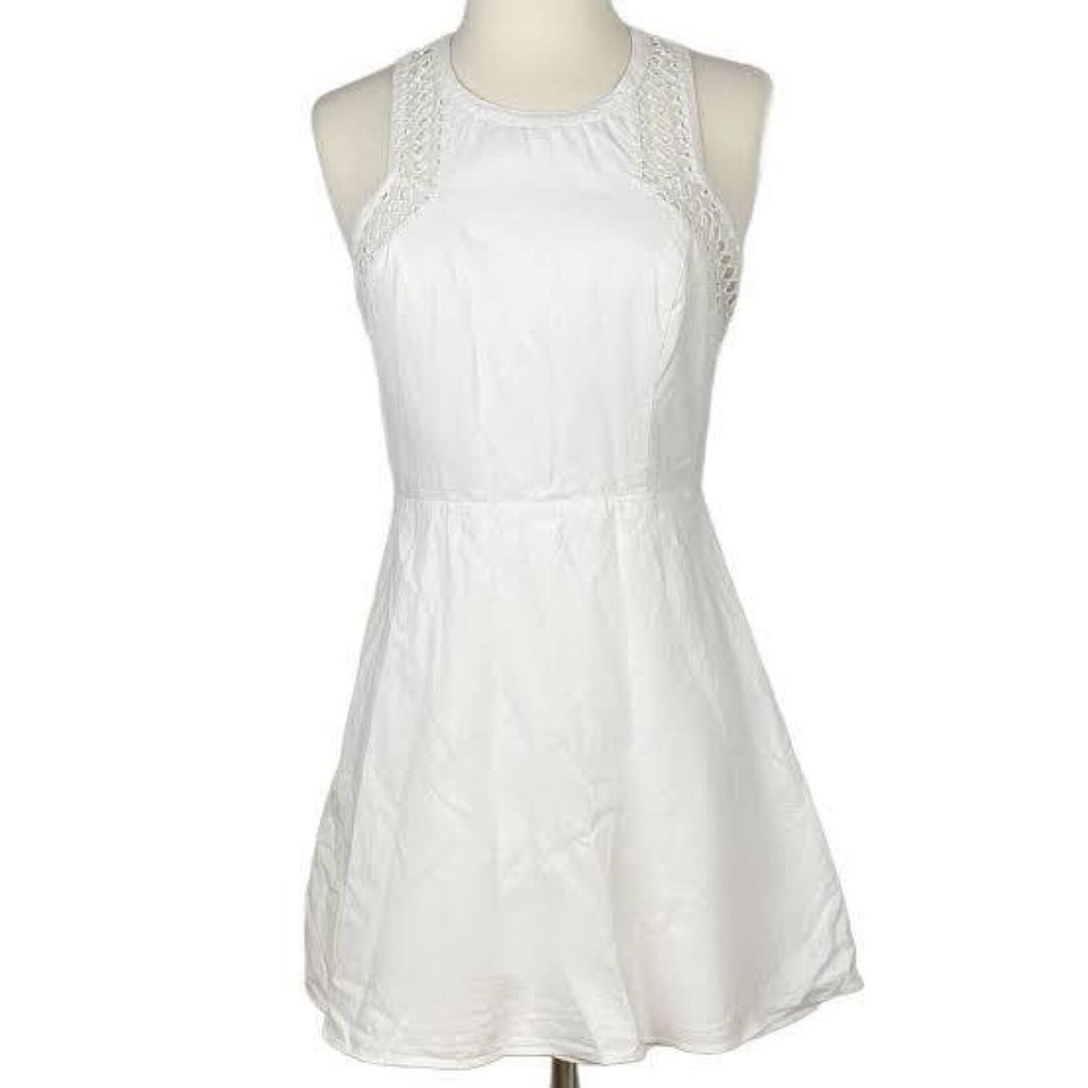American Eagle White Eyelet Cotton‎ Mini Dress Lace Trim Sleeveless 00